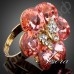Замечательное кольцо в виде бабочки на цветке с австрийскими кристаллами Stellux в настоящей позолоте  