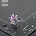 Уникальное кольцо в форме многоцветного цветка с австрийскими кристаллами Stellux в платиновом покрытии