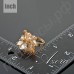 Красивое кольцо в виде коричневых камней с австрийскими кристаллами Stellux в настоящей позолоте