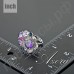 Замечательное кольцо в виде фиолетового цветка в форме сердца с австрийскими кристаллами Stellux в платиновом покрытии  