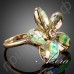 Великолепное кольцо в виде цветка подсолнуха с австрийскими кристаллами Stellux в настоящей позолоте
