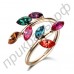 Великолепное красочное кольцо в виде веточки с прекрасными камнями