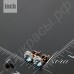 Проникновенный дизайн голубых глаз в круглых сережках-гвоздиках с австрийским кристаллом в позолоте