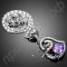 Ослепительное ожерелье с изумительно красивым фиолетовым австрийским хрусталем Stellux и кулоном в форме сердца