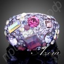 Кольцо с множеством разноцветных камней с австрийскими кристаллами Stellux в платиновом покрытии