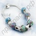 Замечательный браслет для женщин в форме сердца из муранского стекла с бирюзой в серебряном покрытии