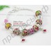 Яркий браслет для женщин в европейском стиле с бусинами различных цветов, с бабочками, сердцами в серебряном покрытии